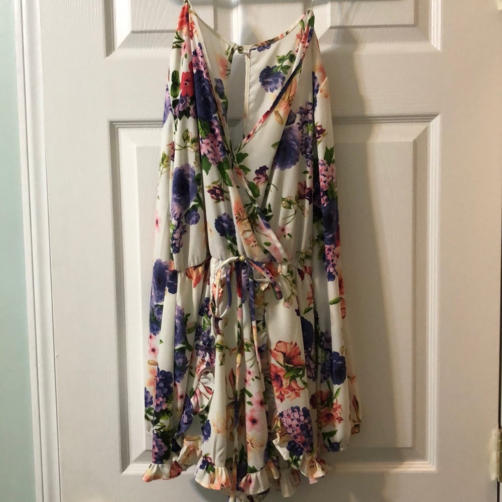 Floral long sleeve romper